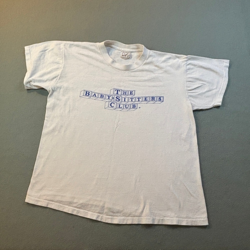 VTG The Baby-Sitters Club T Shirt Womens L White Book Series 90s Single Stitch